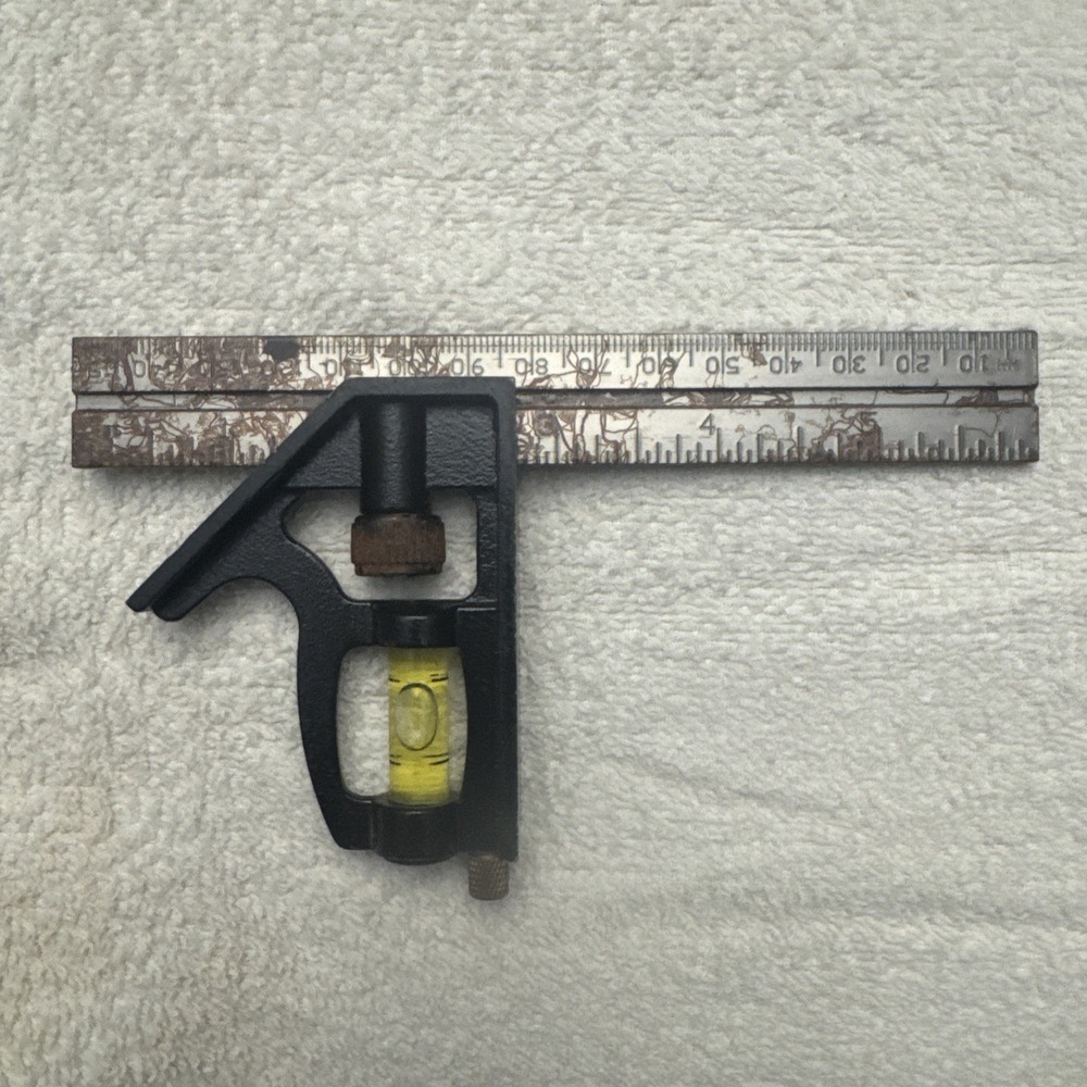 Vintage 6" Machinist's Combination Square with Level